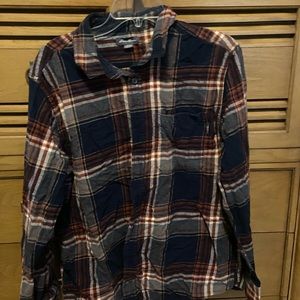 Orange and blue flannel